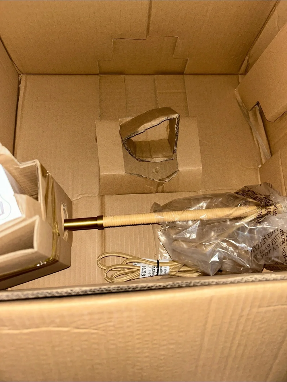 Studio McGee Rattan Shade Table Lamp in Natural and Brass